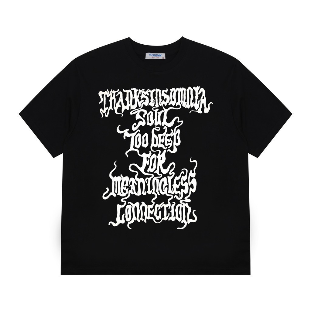 200g kapas murni Tshirt Typo Nunera Black - 100% Japan Cotton Aloe, 200 GSM Thanksinsomnia Untuk pri