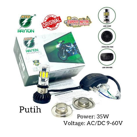 SatriaShop -  Lampu LED Rtd Rayton 6sisi & 3sisi Lampu depan motor Led RTD  M02E M02D H4 H6 Bebek Ma