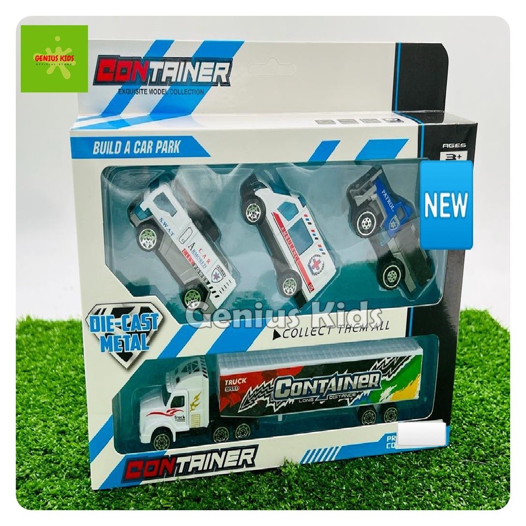 Premium Miniatur Mainan Mobil Truk Kontainer Tangki Die cast Metal Mobil Militer