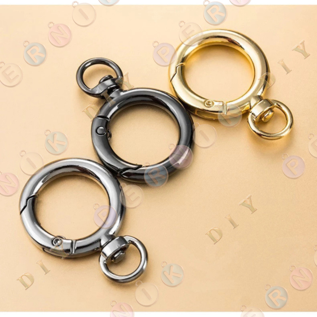 Aksesoris Tas Ring Bulat (Buka Tutup) 2 cm + Cantolan D / Ring O - Aksesoris Tas (IMPORT)