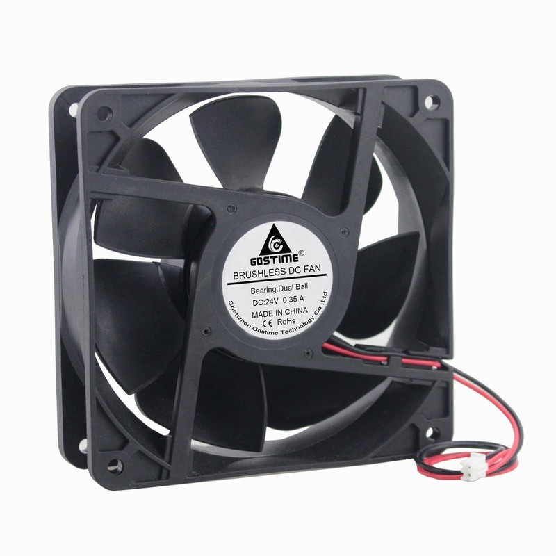 Gdstime 1 Piece 12cm Dual Ball 120*120*38mm 12038B 2Pin DC 24V Brushless Industrial Cooler Cooling F