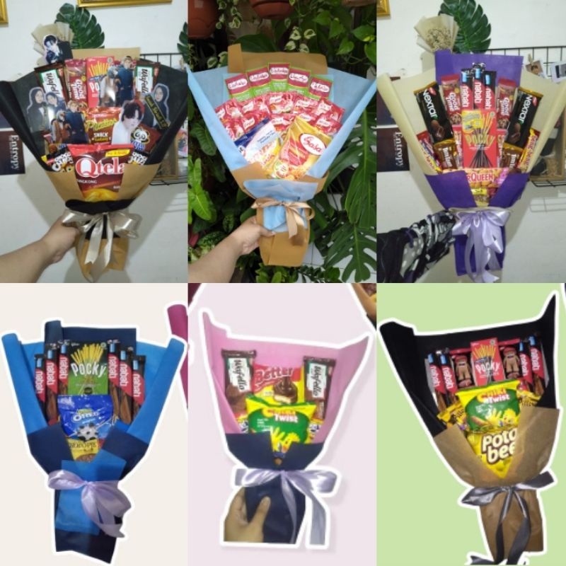 [1 HARI JADI] snack bouquet boneka / snack bucket boneka / snack bouquet sehari jadi / bucket snack 