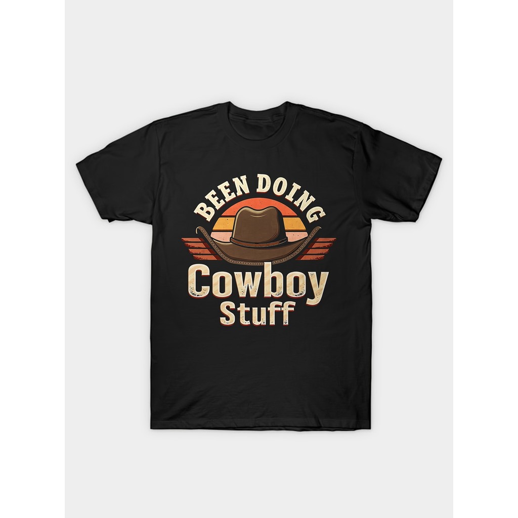 Baju T-Shirt Cowok Cewek Polos Katun Premium - Desain Kaos Distro Vintage Barat Cowboy Cowgirl Bunga
