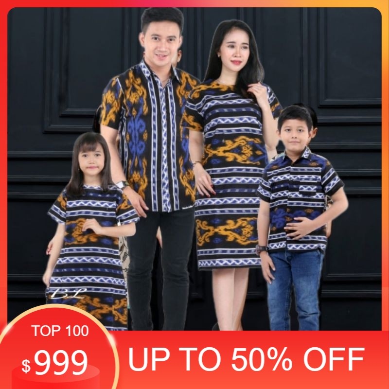 Dress Batik Keluarga - Couple Ayah dan anak - Batik Sarimbit kemeja dam dress - Dress anak dak kemej