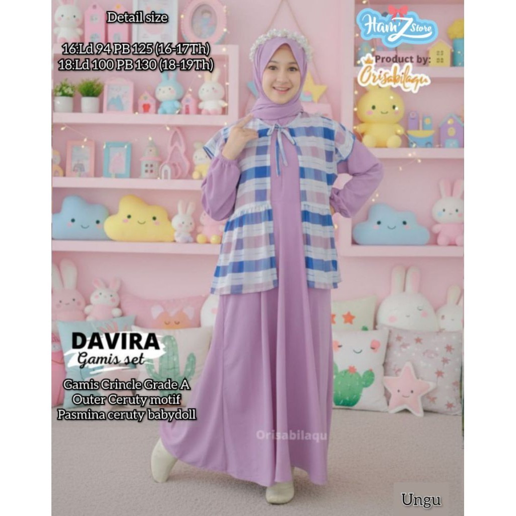 1101    Davira Gamis muslim anak perempuan by Ham'z Store  FASHION // ONESTUFF  // ONESTUFF