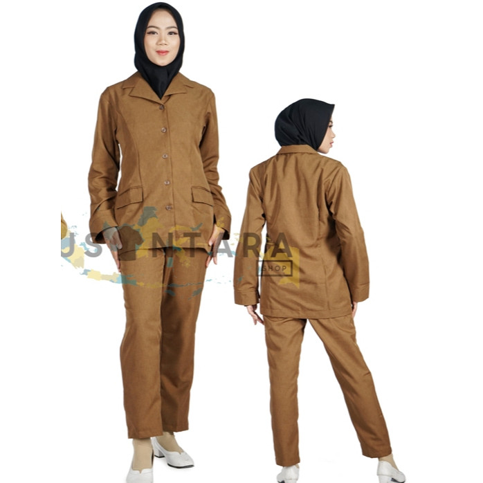 NIWASUMA Seragam Pns Wanita Seragam Pemda Wanita Model Saku Bawah Seragam Keki Wanita