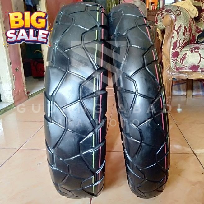 BAN SEMI TRAIL SEPASANG UK 130/70 110/70 RING 17 TUBLES MEREK ASPIRA PREMIO TERENO