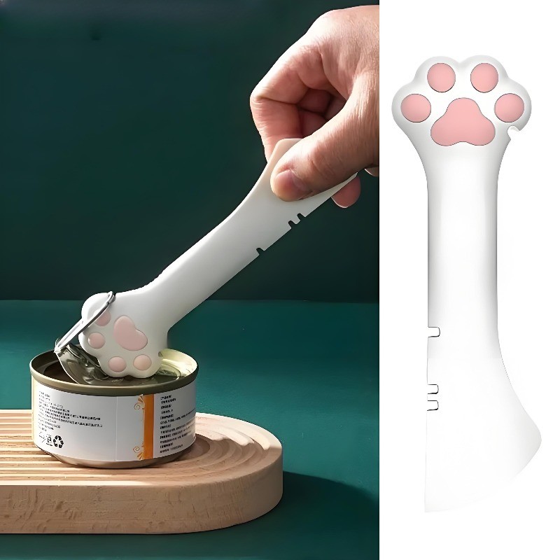 Silicone Pet Food Can Opener Spoon Manual Can Opener for Cat Dog with Mini Spatula Can Spoons for Ki