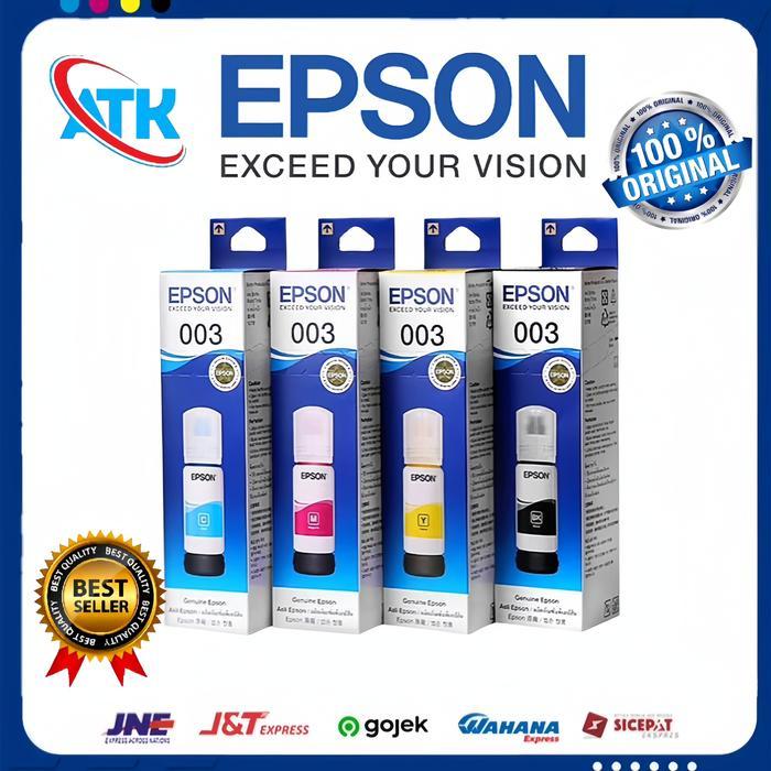 PROMO  Tinta Epson 003 Original -  1 SET l3210 - Hitam Black Printer