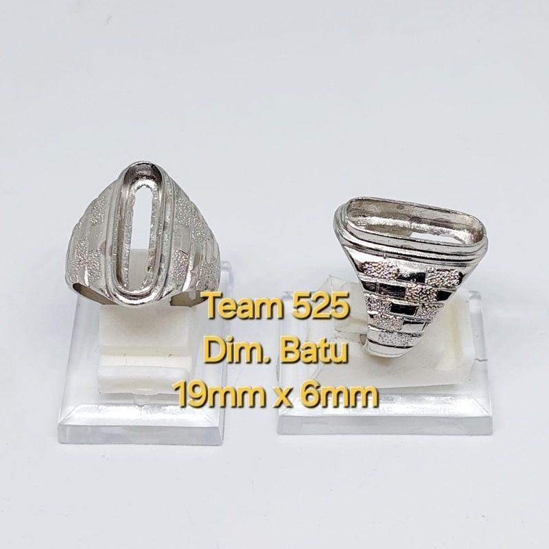 Ring emban alpaka super dim 19x6 tanam lonjong / melintang pengikat ring cincin batu akik eceran kod