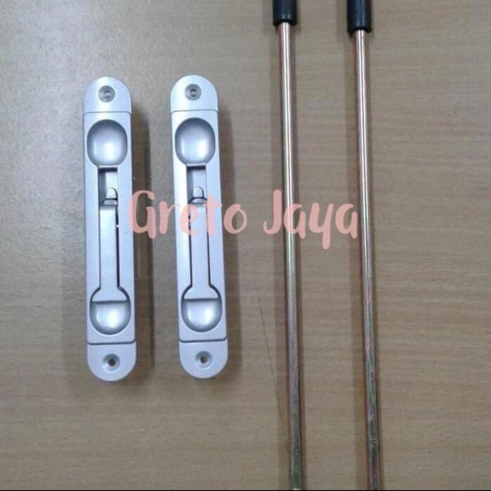Flush Bolt Spartan Selot Pintu Grendel tanam Aluminium Almunium DEKSON - Silver