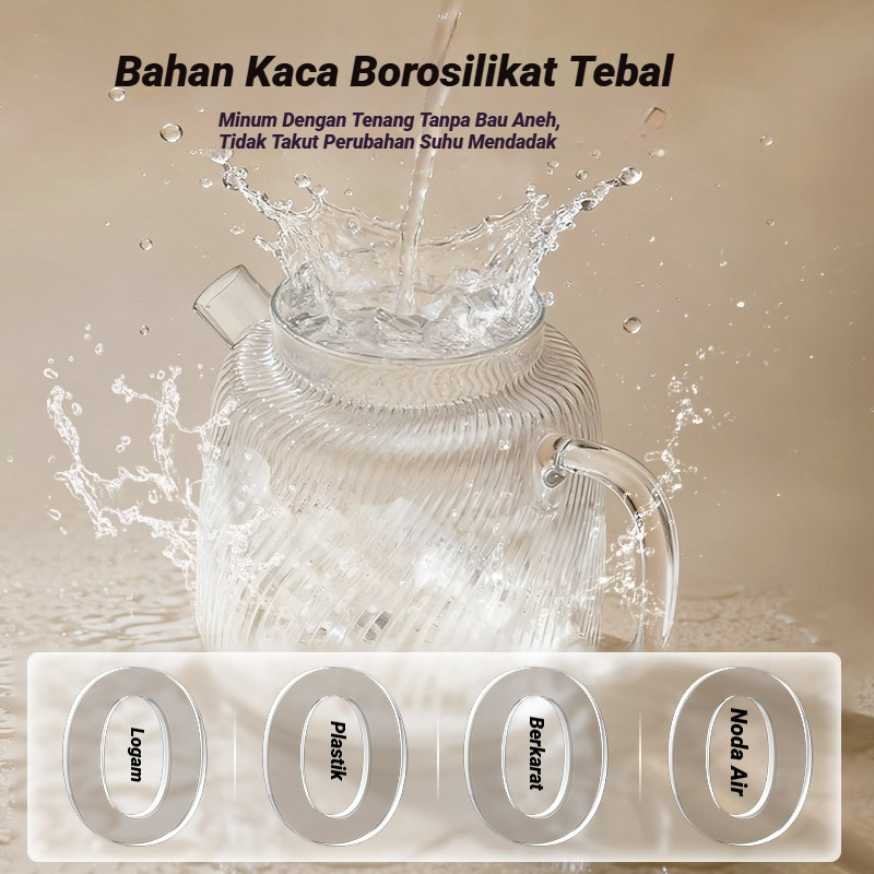 Teko Listrik Pemanas Air Aesthetic / Teko Listrik Kaca 1.2L Bahan Kaca FoodGrade Electric Kettle