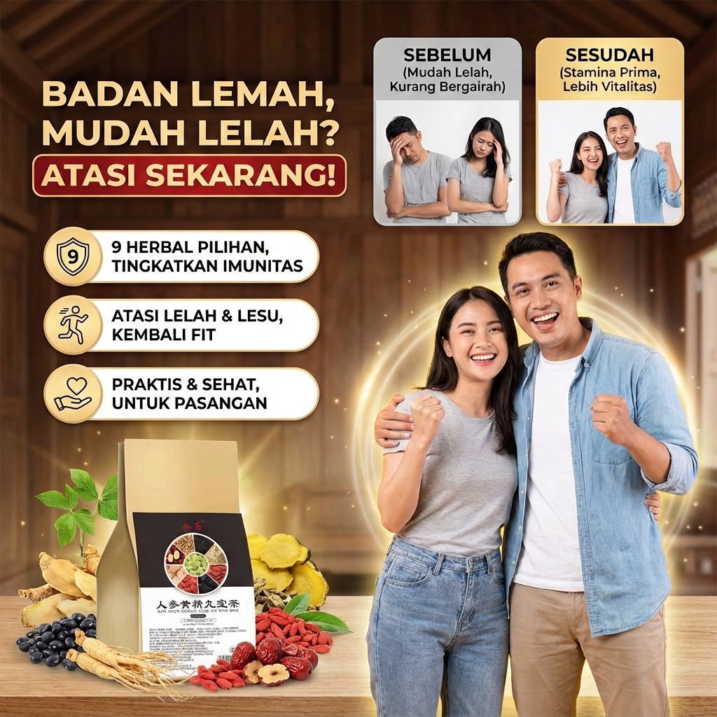 [Asli Beli 1 Gratis 2]Teh Ginseng Dan Sembilan Harta Karun Polygonatum/Teh Ginseng Dan Polygonatum N