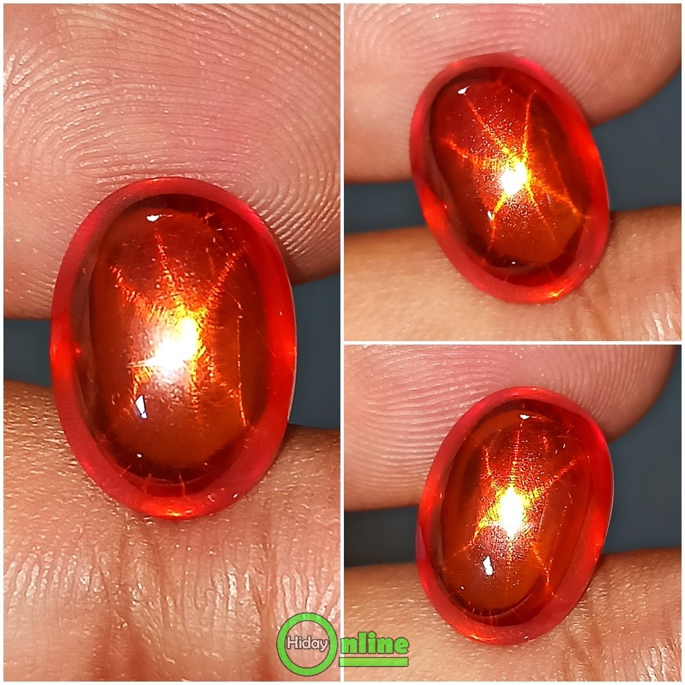 Batu Permata King Safir Star Orange