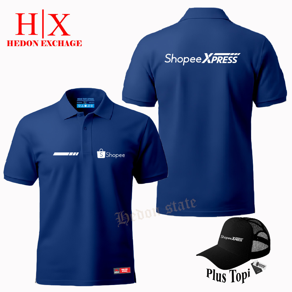 Plus Topi – Poloshirt Pendek Spx-Express Baju Kaos Kerah Pria Wanita Seragam Kekinian