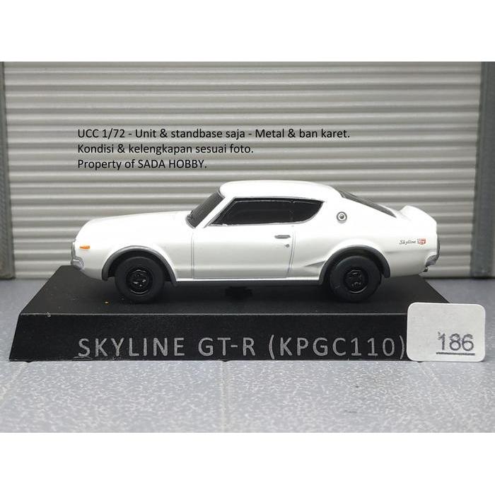Diecast UCC 1/72 Nissan Skyline 2000GT-R KPGC110 Kenmeri Putih SBAtoys