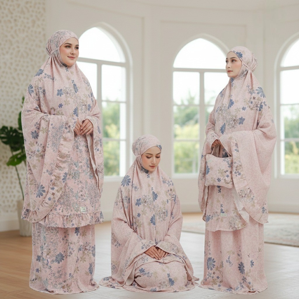 Mukena Rayon Premium Jumbo Motif Eksklusif Adem Mewah Terbaru 2026 Bahan Halus Original