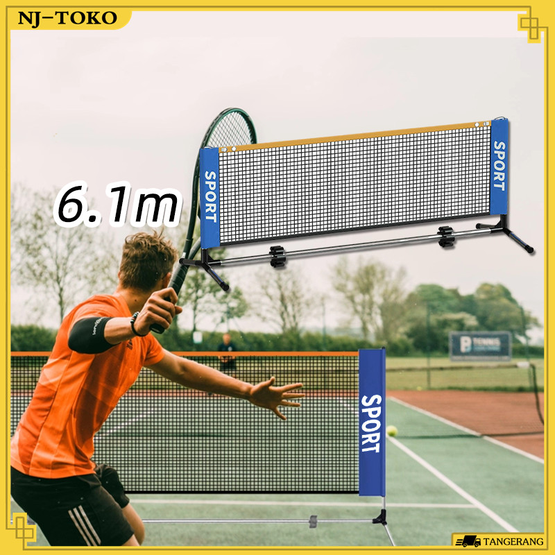 6,1M Net Pickle Ball Net Pickleball Net Tahan Panas Pickleball Net Aksesoris Olahraga Bahan Baja Tah