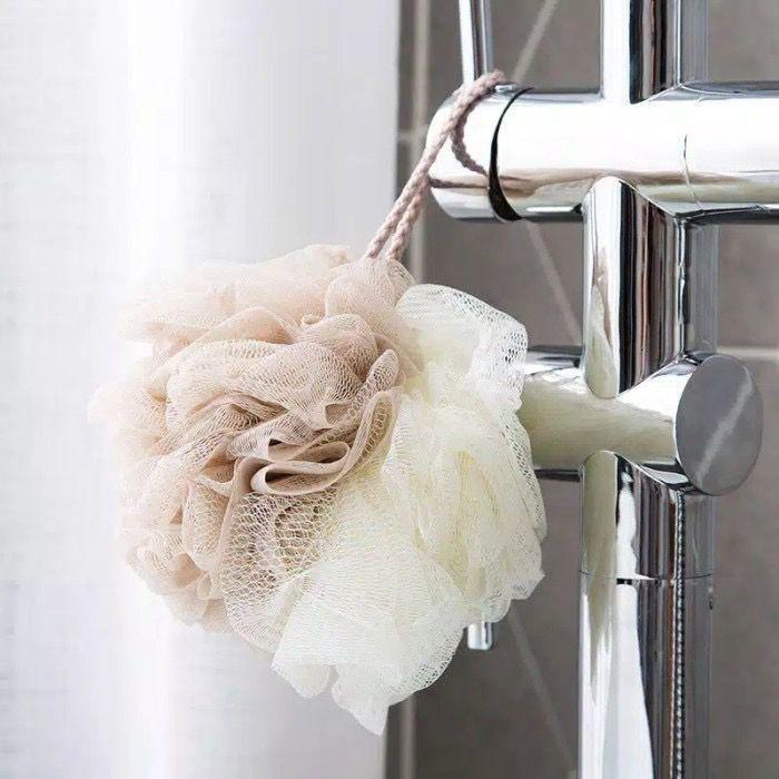 Spon Mandi 2 warna Kombinasi tebal- Spoon spun jaring badan body spons mekar bath ball sponge shower