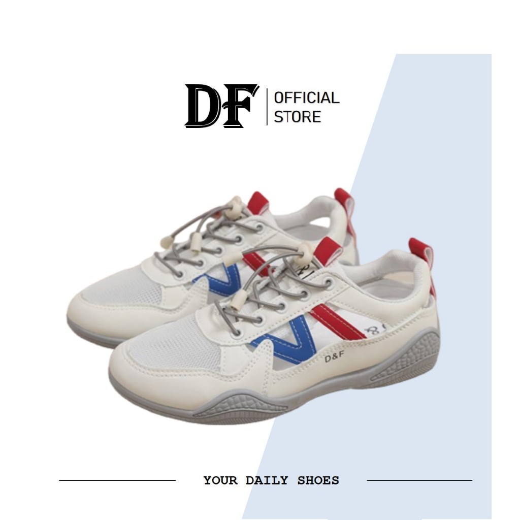 SANRIRINTOJAYASHOP DUNIA FASHION - DF 694 Sepatu Wanita Sneakers Wanita Putih Import Premium Quality