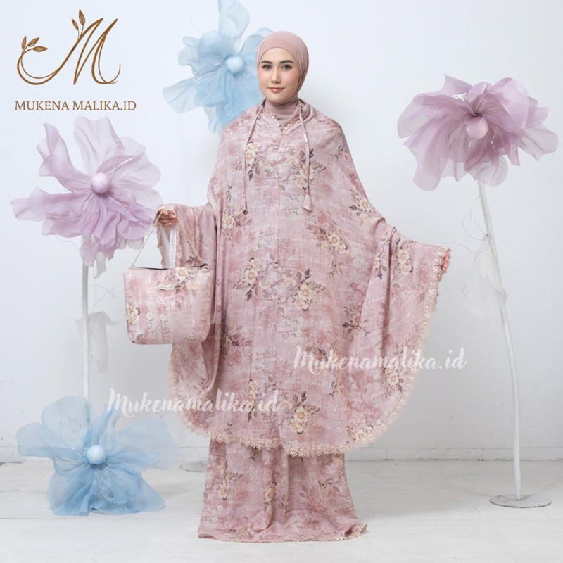 SHD_SHOP Mukena Katun Rayon Viscose Motif 2 in 1 Mukena Resleting Mukena Dewasa Jumbo