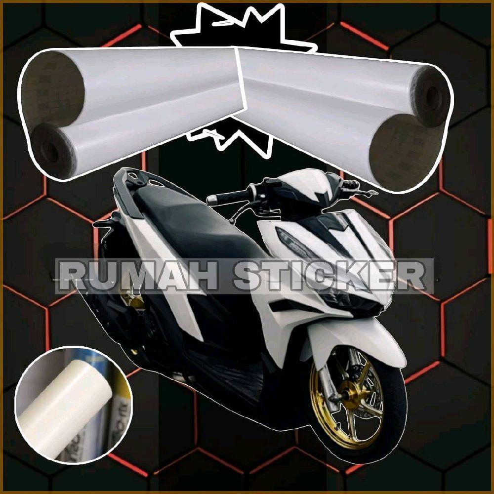 Skotlet Motor Stiker Putih Doff Glossy White 010 Susu Tulang Gloss Kilap Dop Kualitas Premium - 50cm
