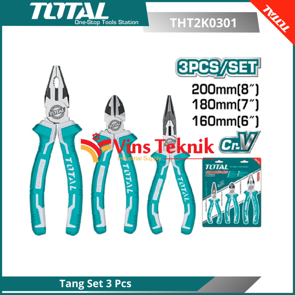Tang Set Tang Potong Tancip Kombinasi 3Pcs Pliers Set TOTAL THT2K0301