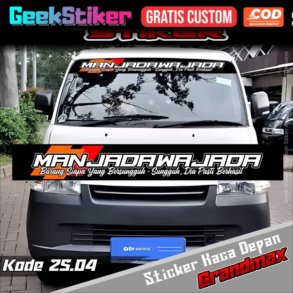 Stiker Kaca Depan Grandmax Pick Up – Variasi Keren Kaca Depan Mobil Grandmax