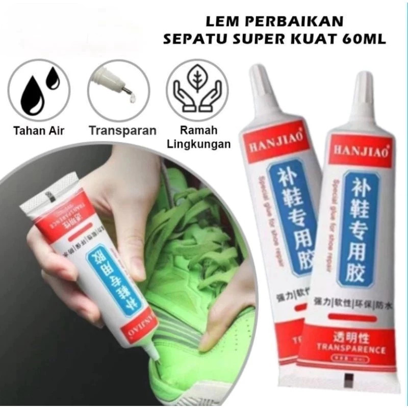 ORIGINAL HANJIAO Lem Sepatu Hanjiao 60 Ml / Lem Perekat Sepatu Tahan Air/ Lem Super Lengket / Lem Pe