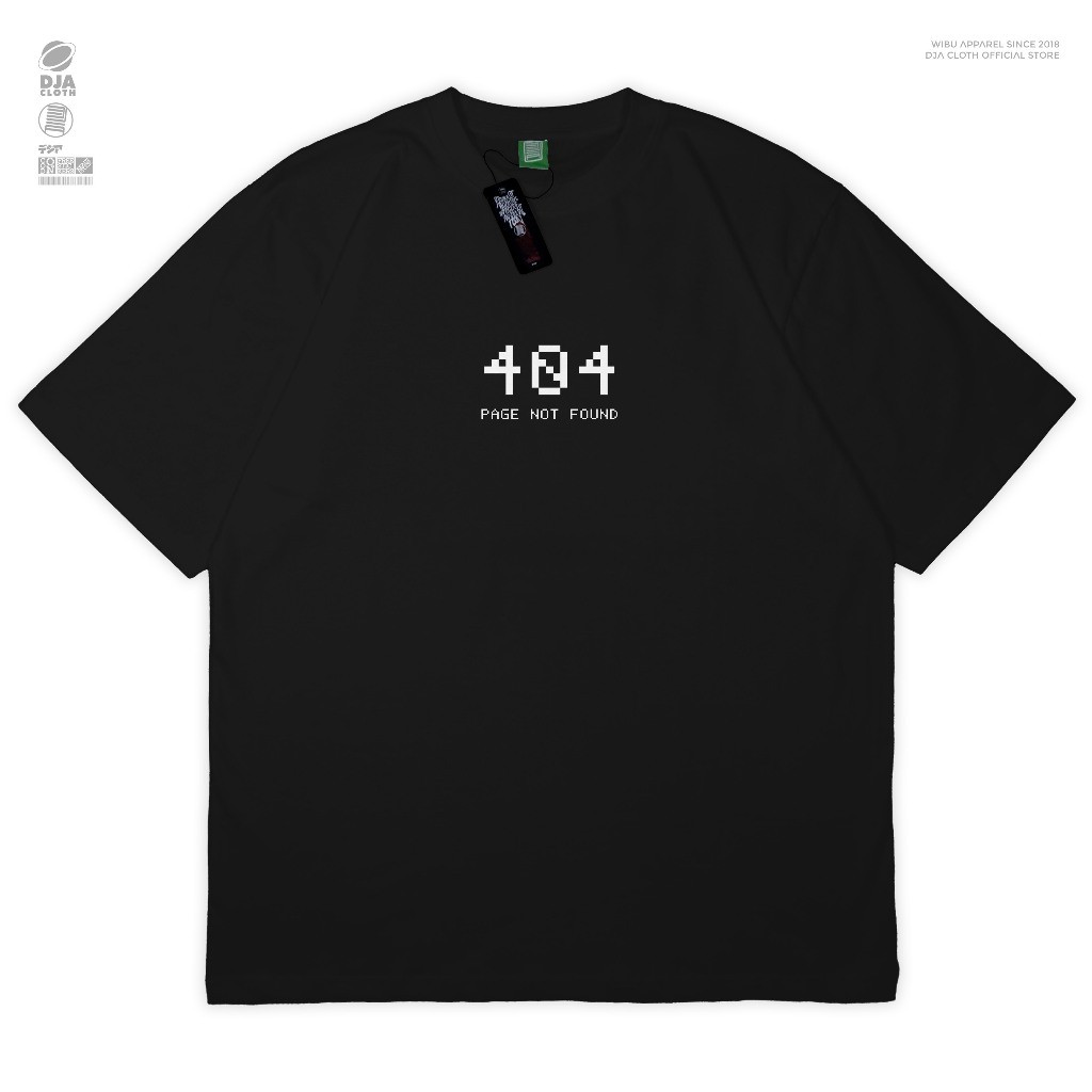 Anime Merch DJA Kaos Error 404 Page Not Found Internet Website Programmer IT T-Shirt Baju