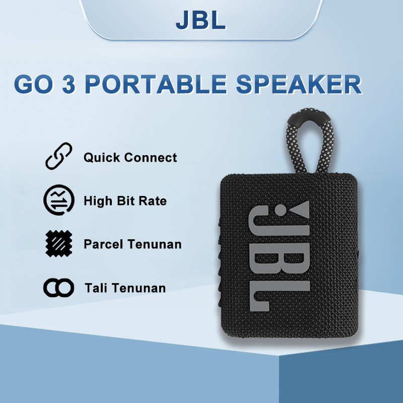 JBL Go 3 Portable Bluetooth Speaker Go3 Waterproof Speker Bluetooth Super Bass Original 100% spiker 