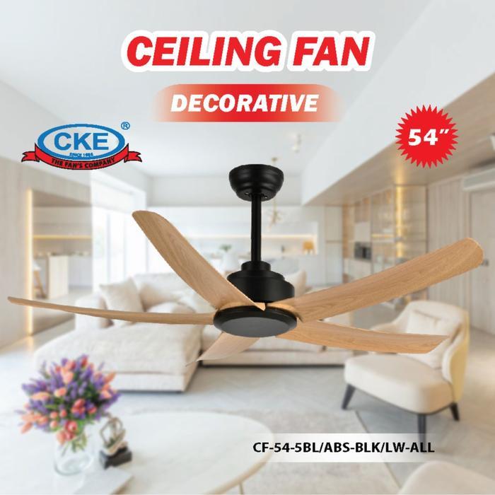Kipas Angin Gantung Plafon Baling Dekorasi 54" Inch Ceiling Fan Hias - Light Wood