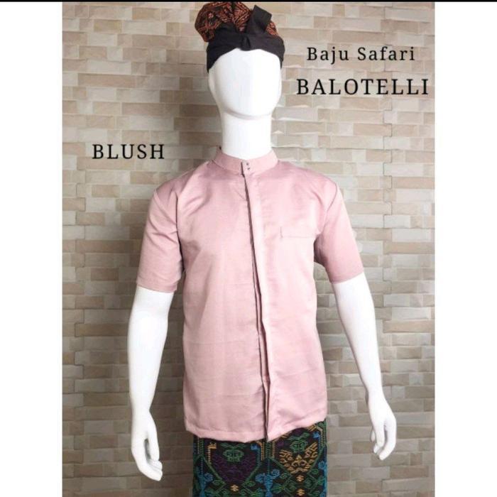 Baju semi safari pria Pakaian adat Bali - Blush, XXL