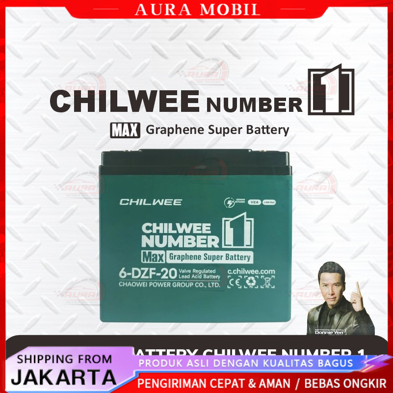 Baterai Aki Sepeda Listrik CHILWEE 6-DZF-20 / 6DZF20 - Baterai Sepeda Listrik  ; 12V - 20AH