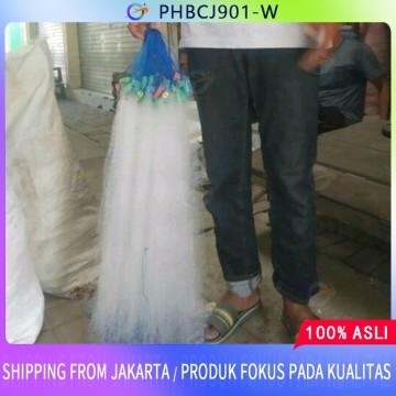 Jaring Ikan Siap Pakai Tinggi 1 Meter Panjang 10 Meter Senar 0,15 Lubang 1 Inci (1 Jari) Jaring Ikan