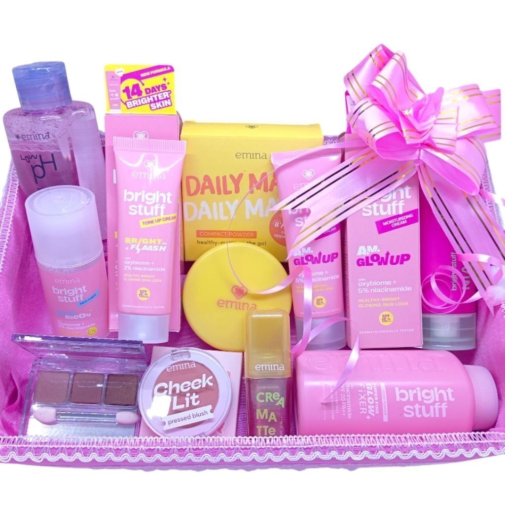 Paket Seserahan Emina Make Up Hantaran Nikah Gratis Box/ Paket Emina Seserahan