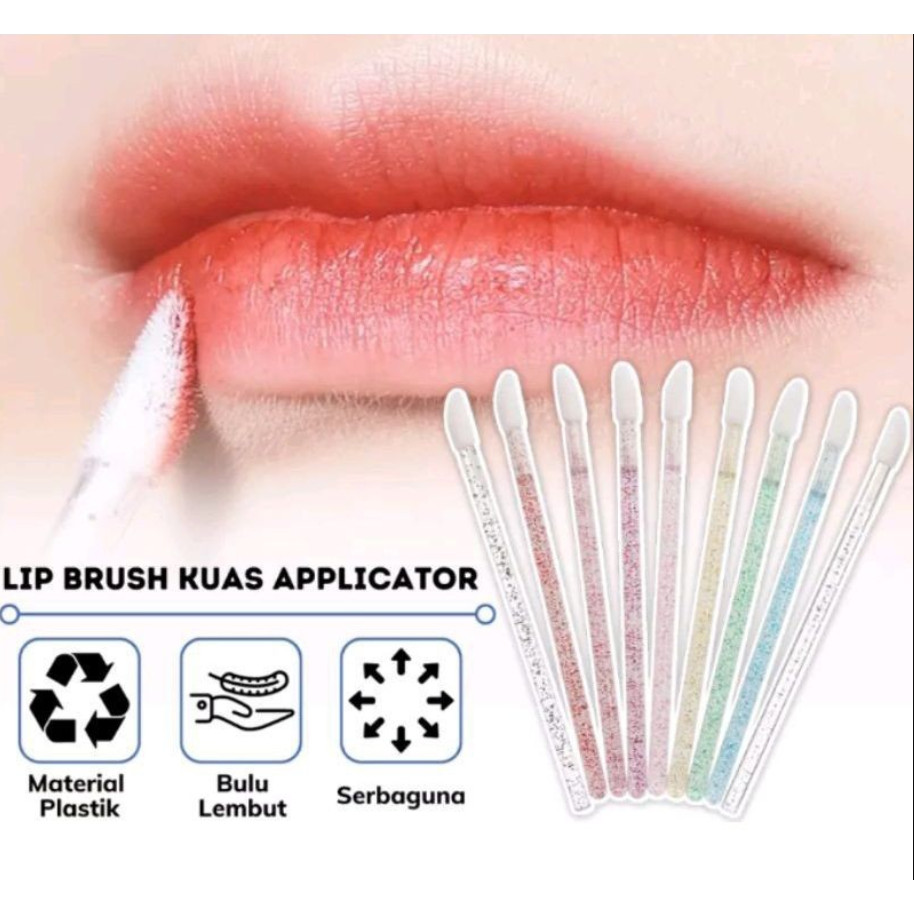 Lip Brush Kuas Bibir Applicator Glitter / Disposable Sekali Pakai Tongkat Mini Aplikator Lash Shampo