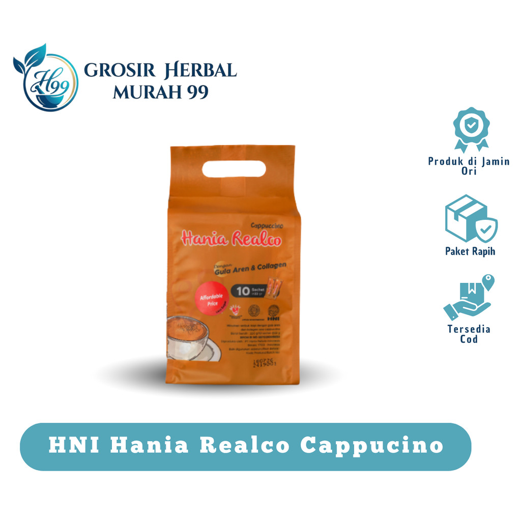 Hania Realco Cappuccino HNI HPAI - Kopi Diet Creamy Rendah Gula & Kolesterol