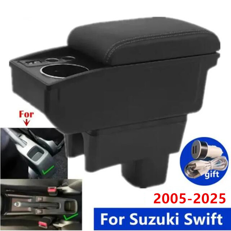 For Suzuki Swift Armrest Box For Suzuki Swift Car Armrest Storage box 2005-2025 Decated Retrofit Int