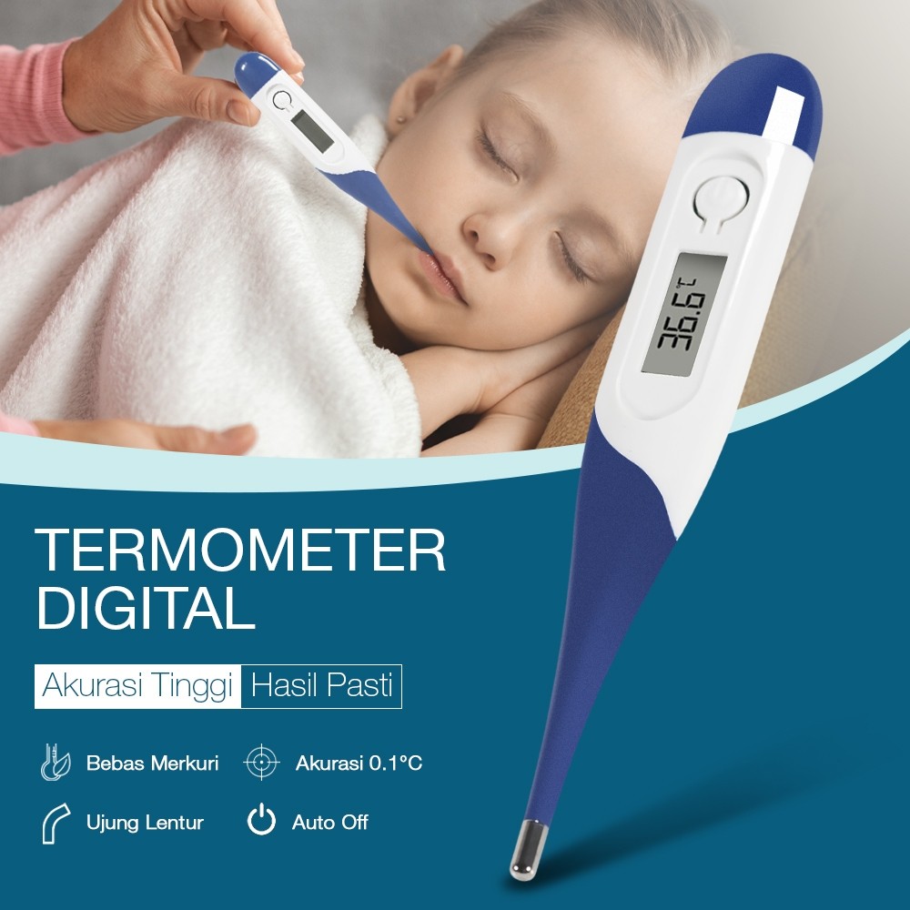 Pengukur Suhu Badan Thermometer Digital Alat Pengukur Suhu Badan