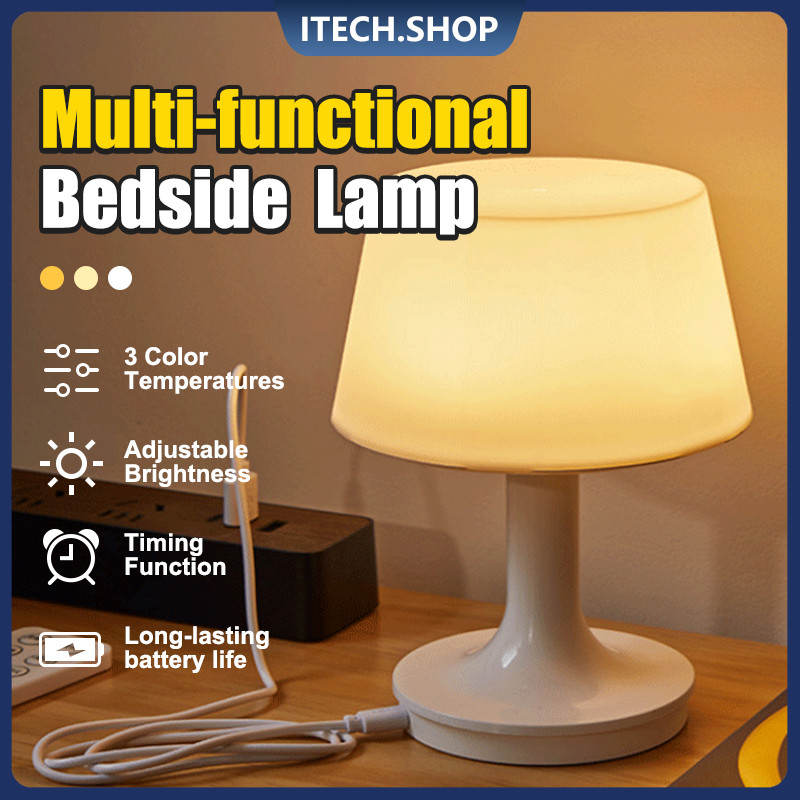 Remote Control Lampu Malam Led Kecil Pelindung Mata Lampu Samping Tempat Tidur Pengisian Usb Lampu