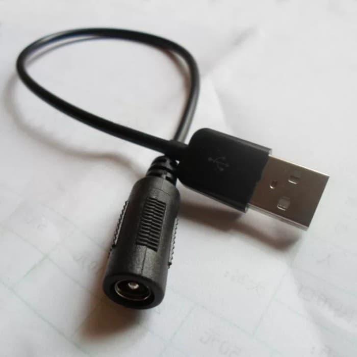 KABEL USB MALE TO DC FEMALE / KABEL ADAPTOR LAMPU DC KE POWEANK USB