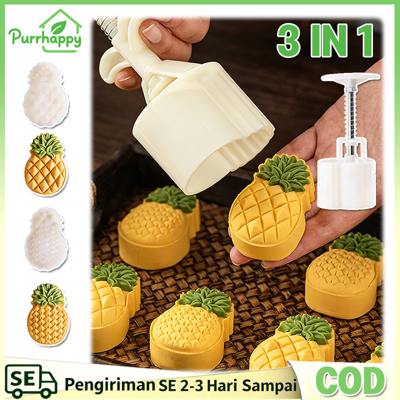 Purrhappy 30/50G Cetakan Kue Bulan Kue Nanas Cetakan Nastar Nanas Mooncake Mould Pineapple Pastry Ta