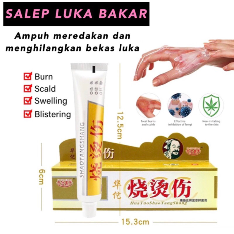 Salep Luka Bakar Ampuh Huatuo Shao Tang Shang Original Penghilang Bekas Luka Keloid Operasi