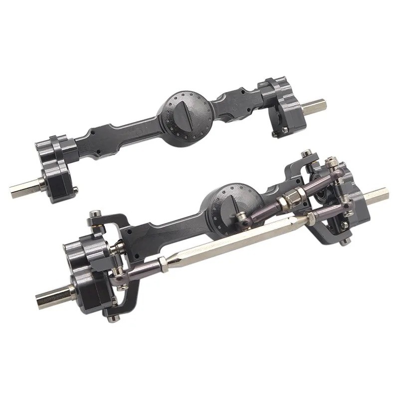 Zza For MN Aluminum Alloy CNC Anozed Full Metal Front Rear Portal Axle RC Car Upgrade 112 MN MN98 D9