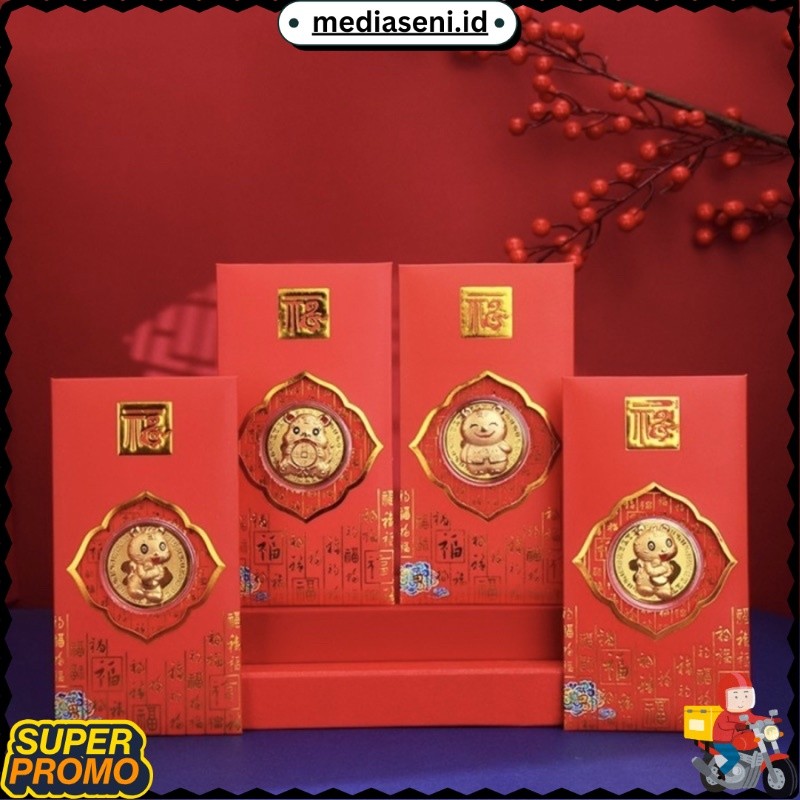 TERBARU MK208 Angpao Koin Emas 24K Shio Macan Kado Imlek Souvenir Sincia MDS