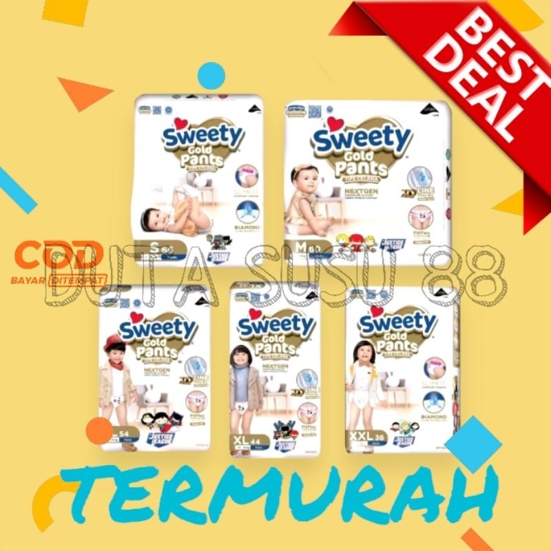 SWEETY Gold Popok Bayi Premium S-XXL