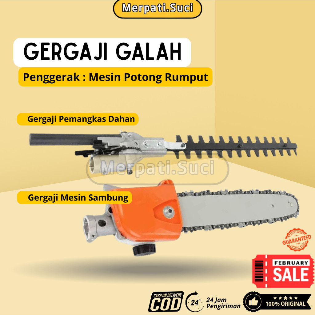 Adaptor Chainsaw & Hedge Trimmer Untuk Mesin Potong Rumput | Shaft 26mm AS Bintang 9 | Mini Chainsaw