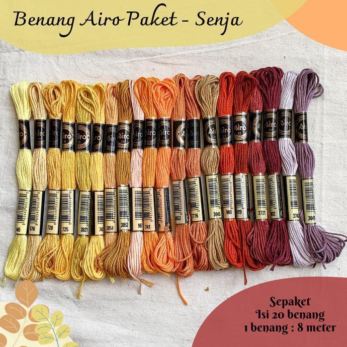 Terlaris Paket Benang Sulam Airo - Senja (20 benang)