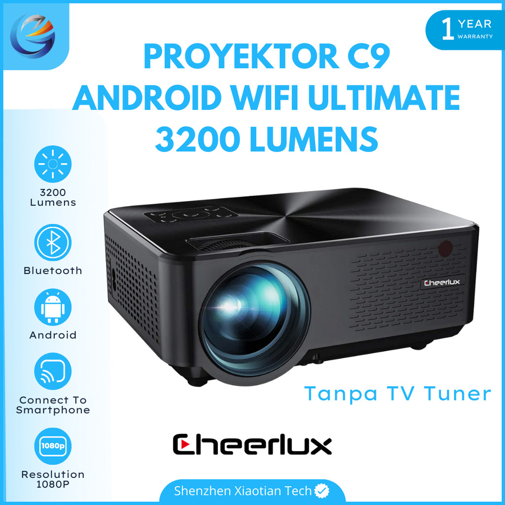 Proyektor C9 Android Wifi 3200 Lumens  | Projector C9 Android | Proyektor Mini Cheerlux C9 ANDROID 1